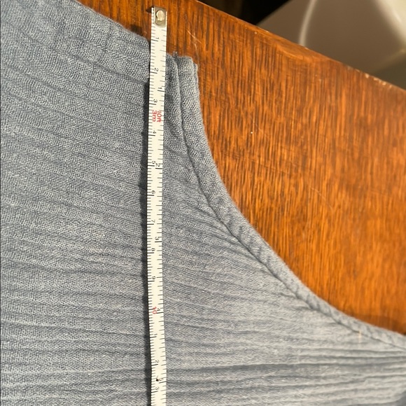 Blue Ribbed Mini Knit Dress - Picture 3 of 4